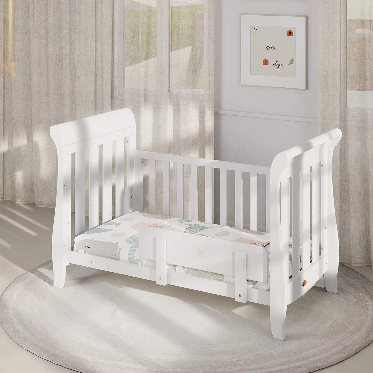 Boori - Sleigh Elite Baby Cot_Barley White